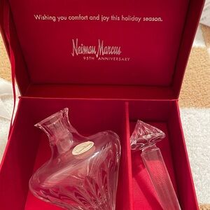 Neiman Marcus Crystal Perfume Bottle Set in Red Box